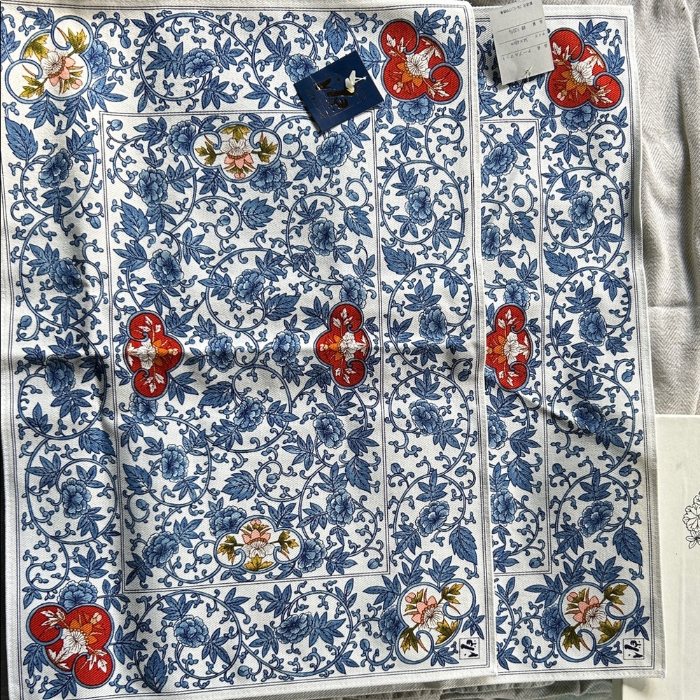 Blue and Red Floral placemats